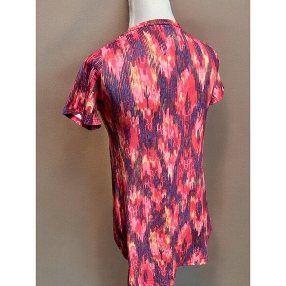 LuLaRoe Womens Short Sleeve Round Neck Top Size XXS Abstract Multicolor Pattern - Picture 6 of 9